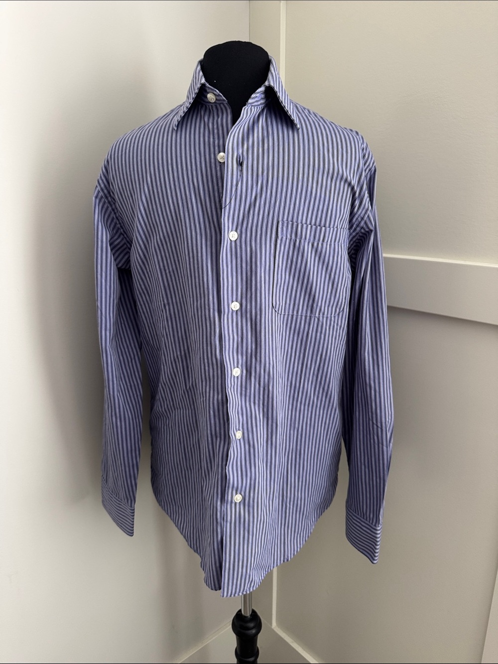 Van Heusen Blue and White Striped Dress Shirt